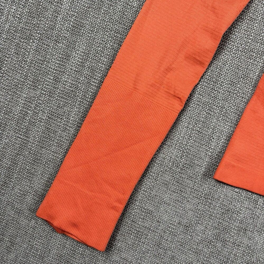 Lululemon Long Sleeve Swiftly Womens orange Top With Thumb Holes Size 4 Gym Yoga - Picture 11 of 12